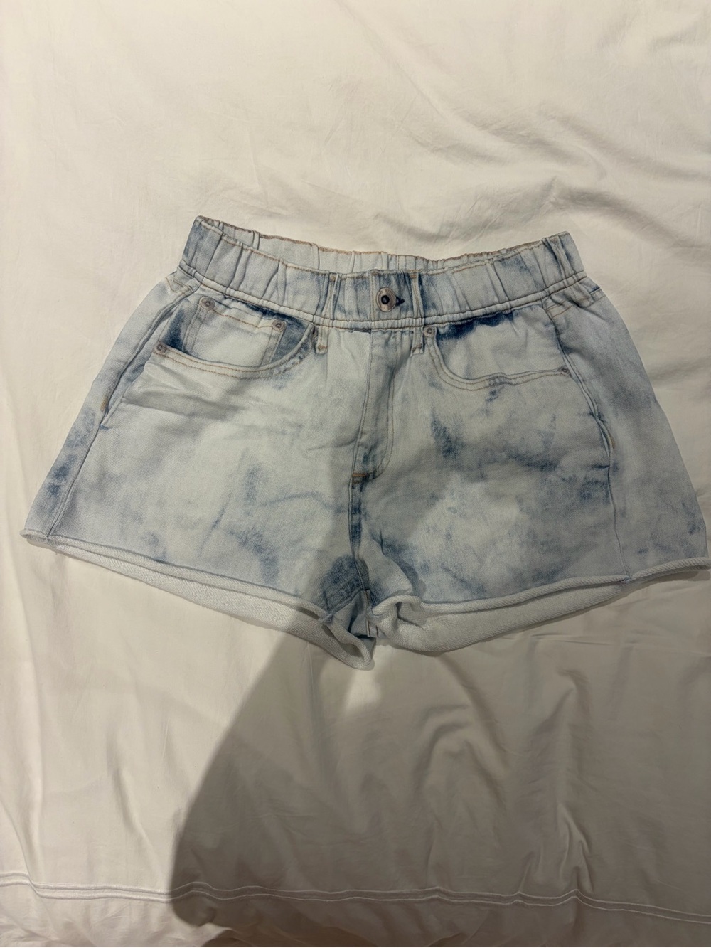 Rag & bone sweatpants shorts - Light Blue Tie-Dye Denim-Style Women's Shorts
